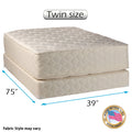 Dream Solutions USA Highlight Luxury Firm Twin Mattress & Low 5 Height Box Spring Set with Mattress Cover Protector Included - Fully Assembled, Spinal Support, Innerspring Coils, Longlasting