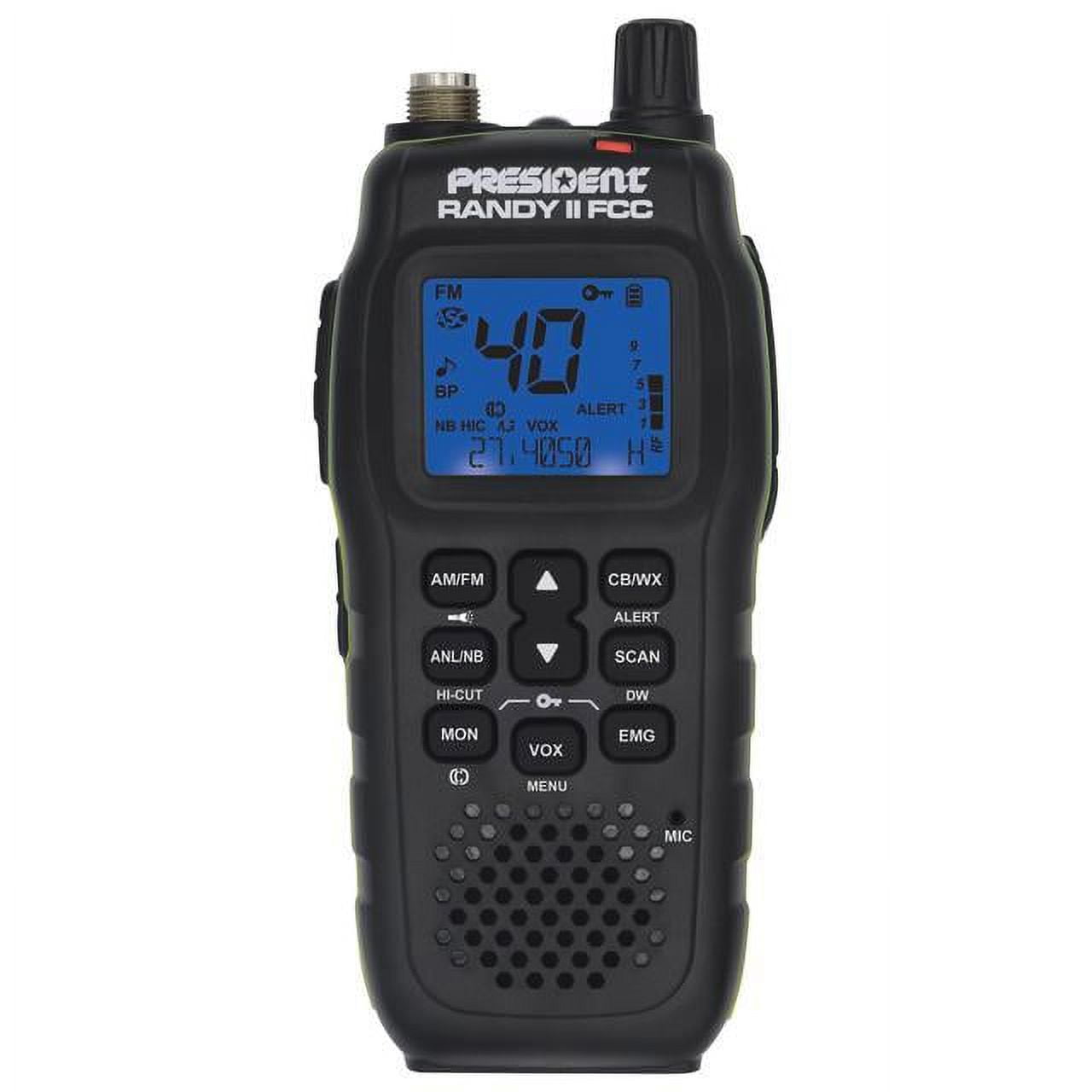 President Electronics Randy II Black AM/FM Handheld CB Radio