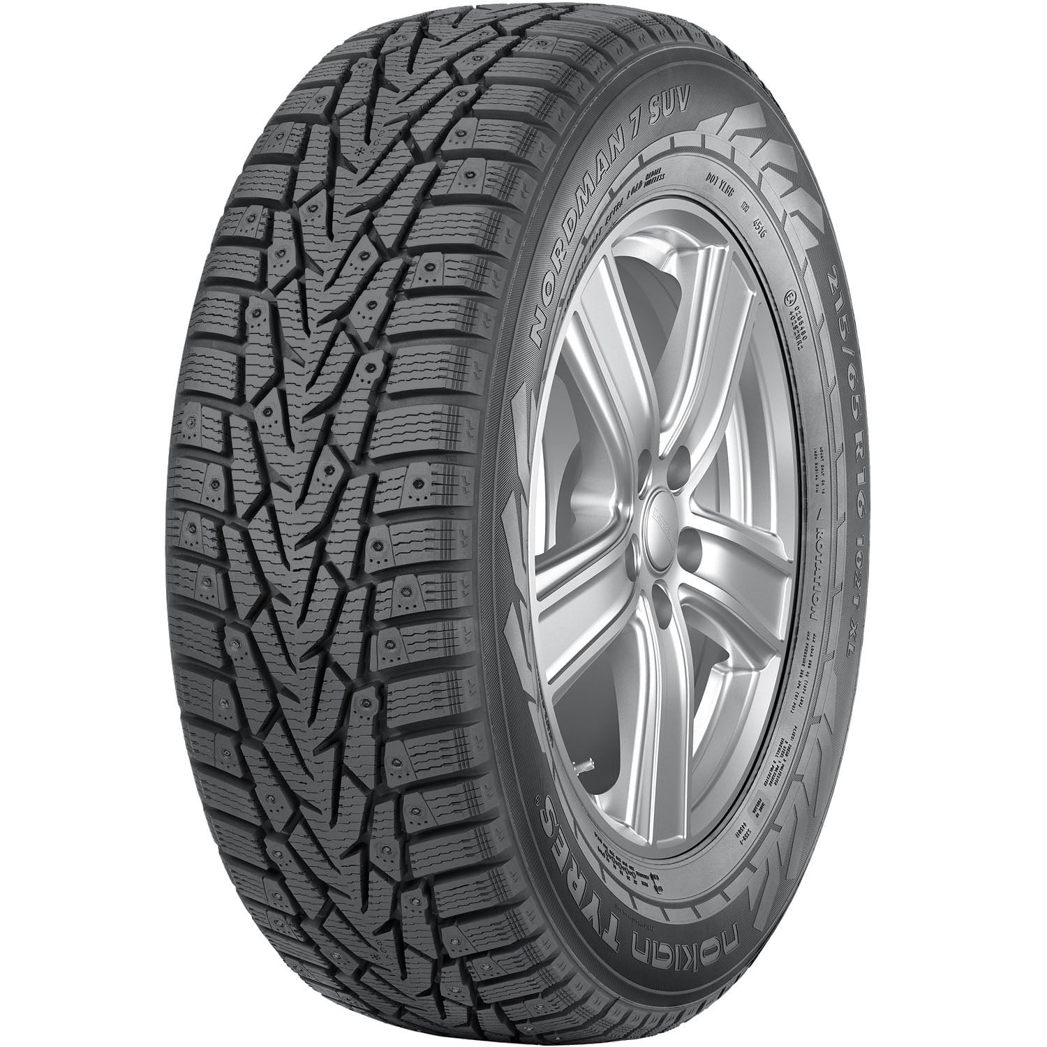 Set of 4 Nokian Nordman 7 SUV 225/70R16 107T XL Tires Fits: 2000-01 Jeep Cherokee Classic, 1997-99 Jeep Wrangler Sahara