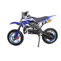 49cc Mini Dirt Bike Pit for Kids 2-Stroke off Road Gas Motorcycle for 10 Wheels(Blue)