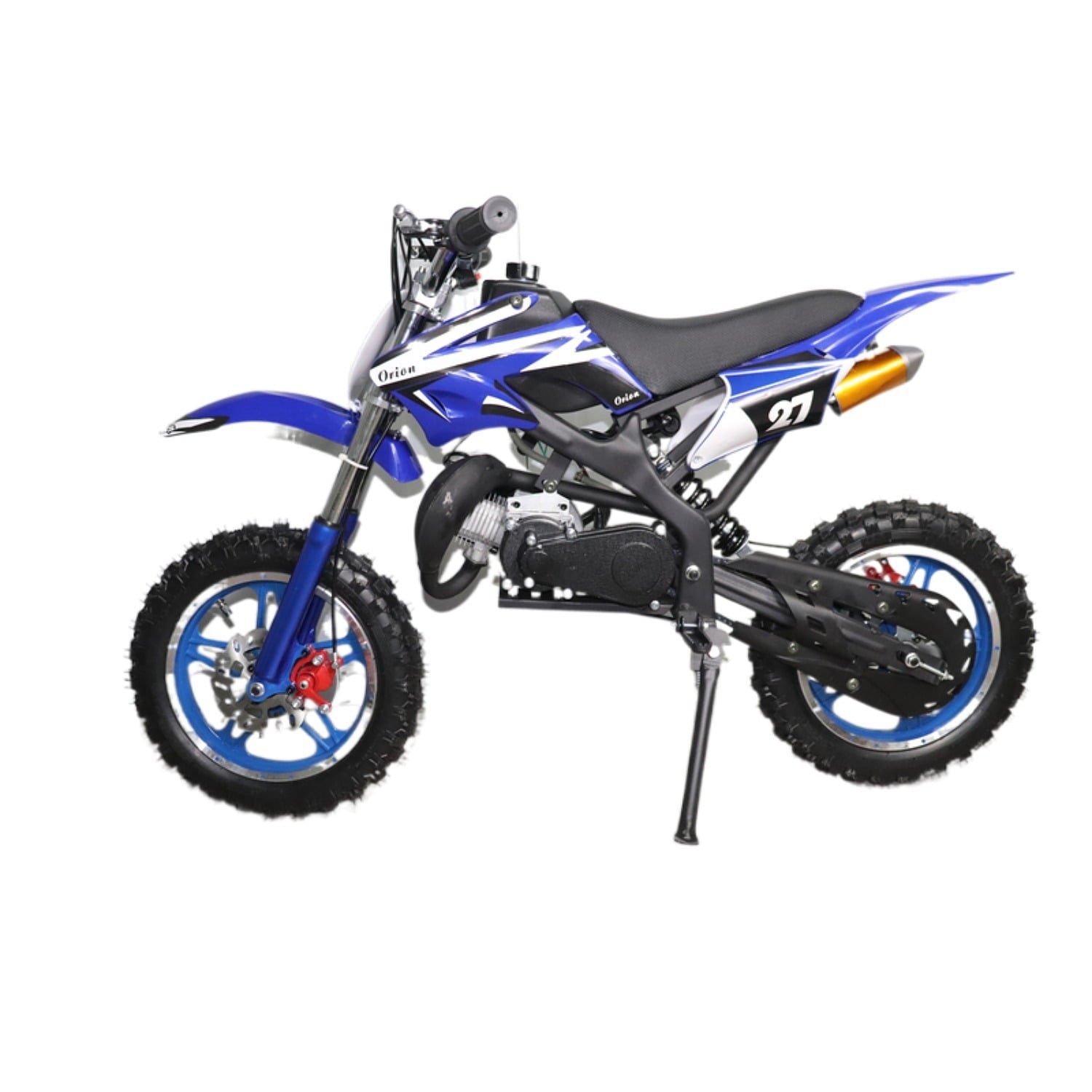 49cc Mini Dirt Bike Pit for Kids 2-Stroke off Road Gas Motorcycle for 10 Wheels(Blue)