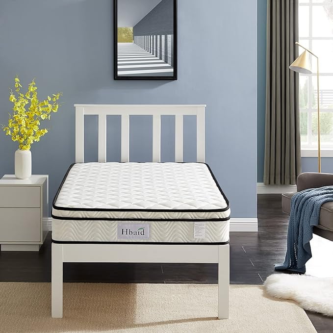 10 Inch Hybrid Mattress in Camcorder Box, Twin Size Mattress, Gel Memory Foam & Individually Wrapped Pocket Coils Innerspring for Cozy Sleep