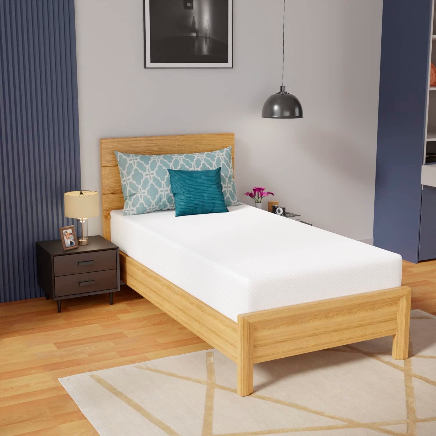 10 Inch Memory Foam Mattress Twin Mattress Wave Comfort Foam Mattress CertiPUR-US Certified,Removable Soft Cover, mattresses for Bed Frame, Bunk Bed, Trundle, Daybed,White