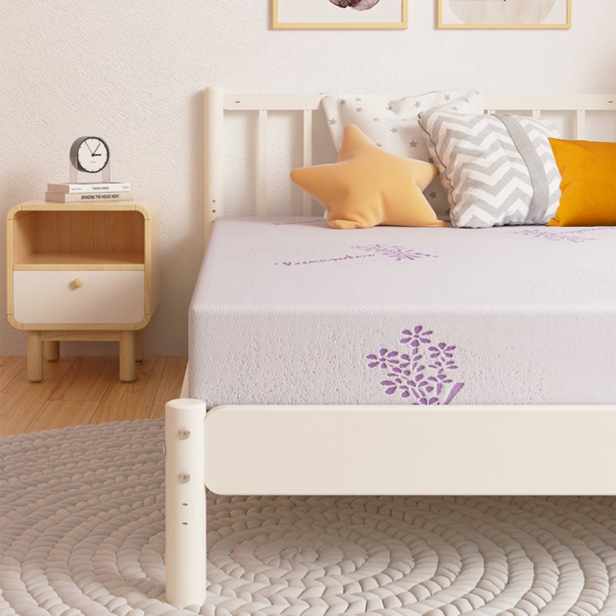 10 inch Queen Size Lavender Cooling Gel Memory Foam Mattress in Lens box, Medium Feeling, Made in USA