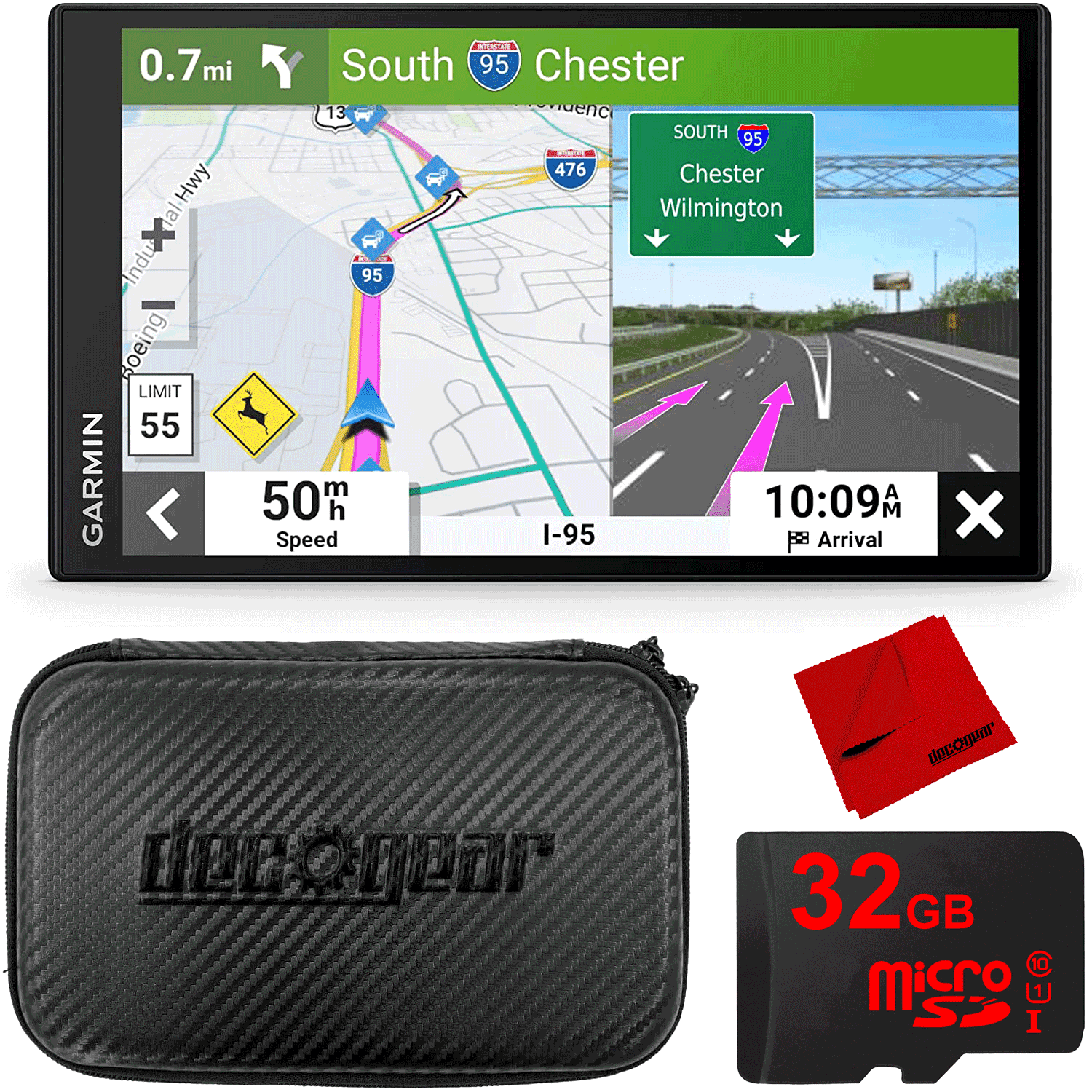 Garmin DriveSmart 66 6 Automobile GPS Navigator (010-02469-00) Bundle with 7 Hard EVA Case