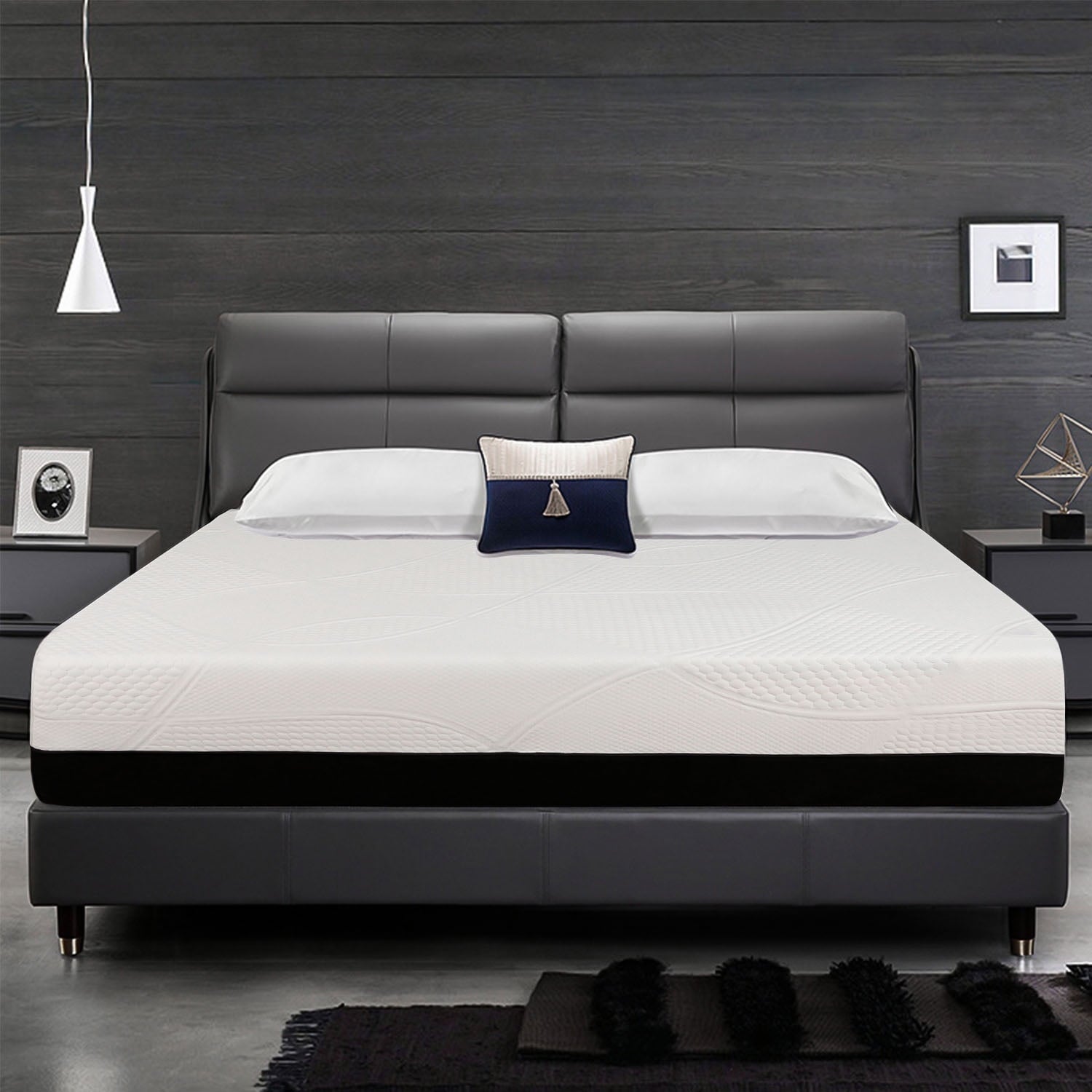 12 inch Gel Memory Foam Mattress Twin Size in Camcorder Box with Detachable Cover Medium Firm Bed Mattresses