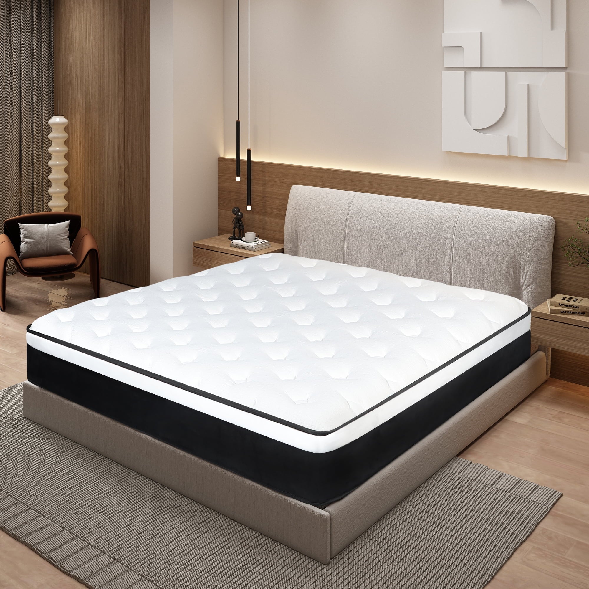 12 inch Queen Mattress,Hybrid Mattresses Medium Firm in Lens Box