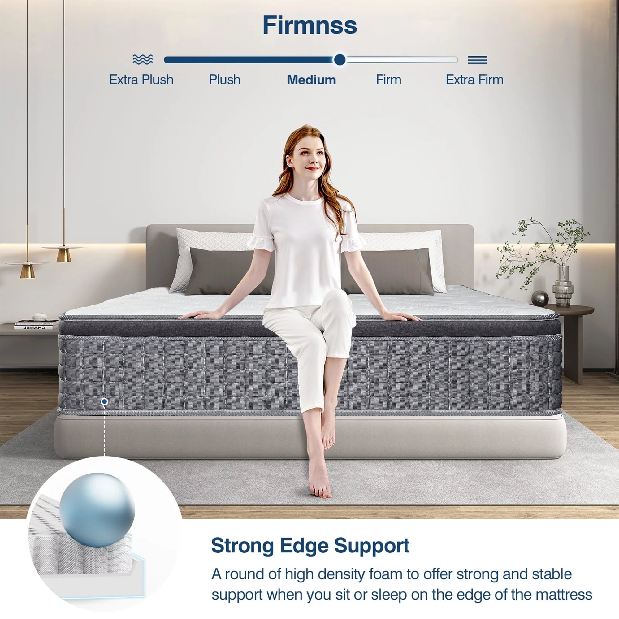 14 inch Twin Mattress in Camcorder Box, Gel Memory Foam and Pocket Spring Hybrid Mattress