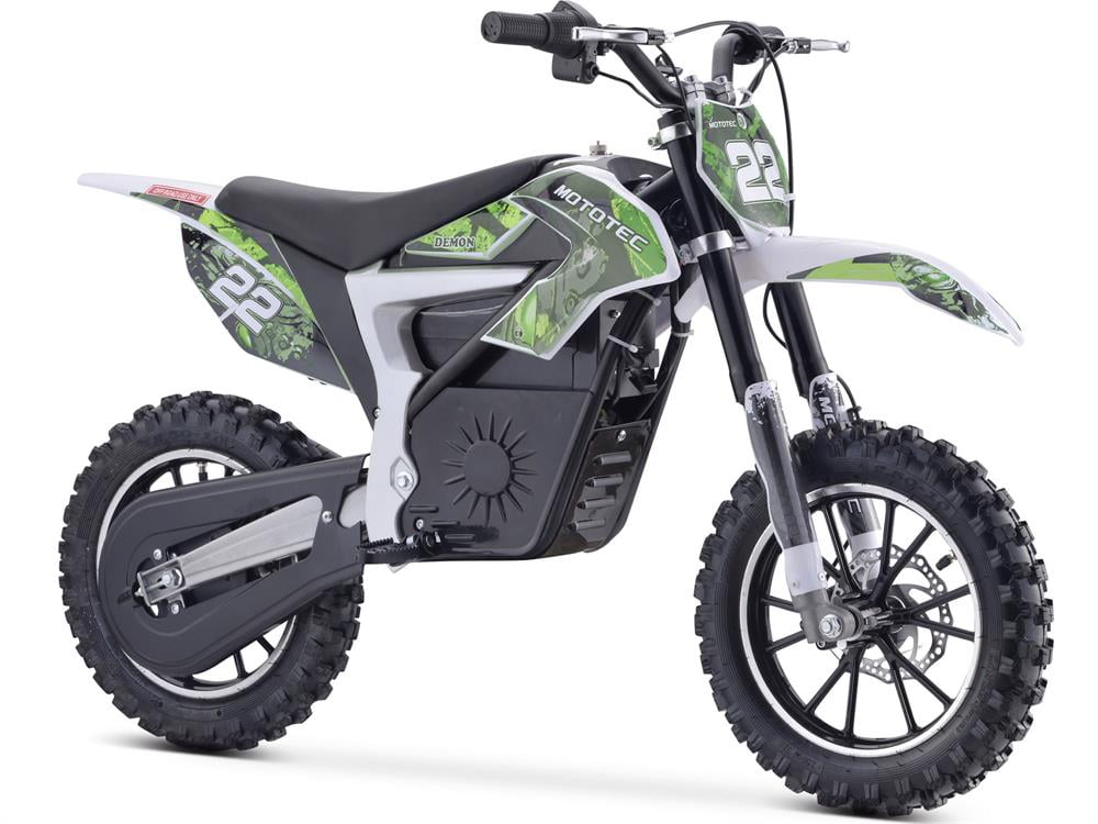 MotoTec 36v 500w Demon Lithium Green Electric Dirt Bike