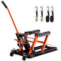 BENTISM Motorcycle Lift Jack 1500 lbs 4.7in-15in Hydraulic Pump Hoist Jack Stand with 360¡ã Casters Non-slip Platform Safety Lock
