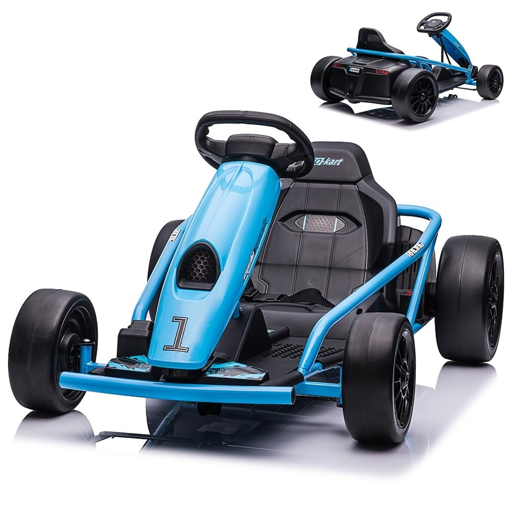 24V Go Kart for Kids 8-12 Years Blue