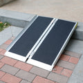 Non-Skid Threshold Ramp Portable Aluminum Folding Wheelchair Scooter Ramp for Home Steps Stairs Doorways 3 ft Scooter