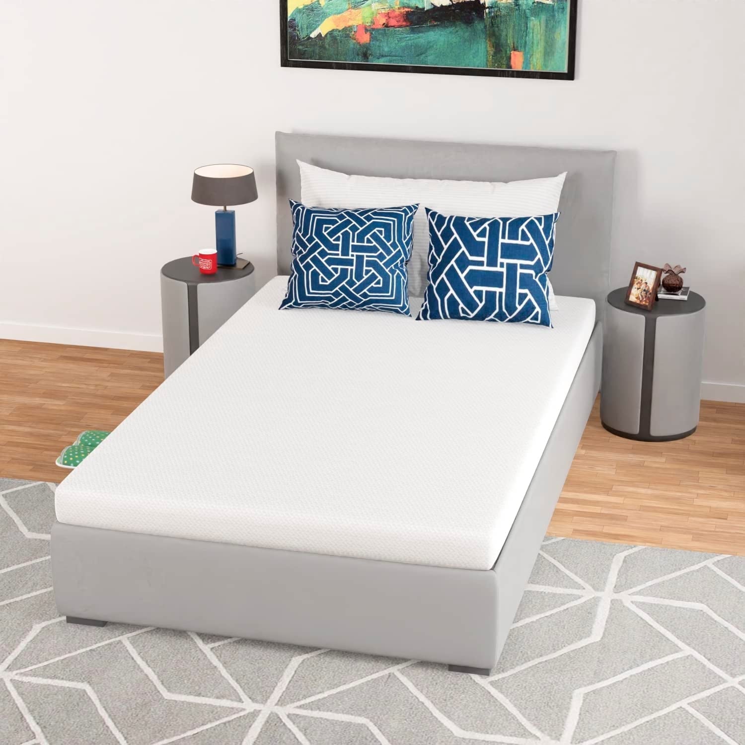 5 Inch Green Tea Memory Foam Mattress Cooling Gel Infused Mattress,Medium Firm Mattresses CertiPUR-US Certified/Bed-in-a-Box/Pressure Relieving Twin Size,White