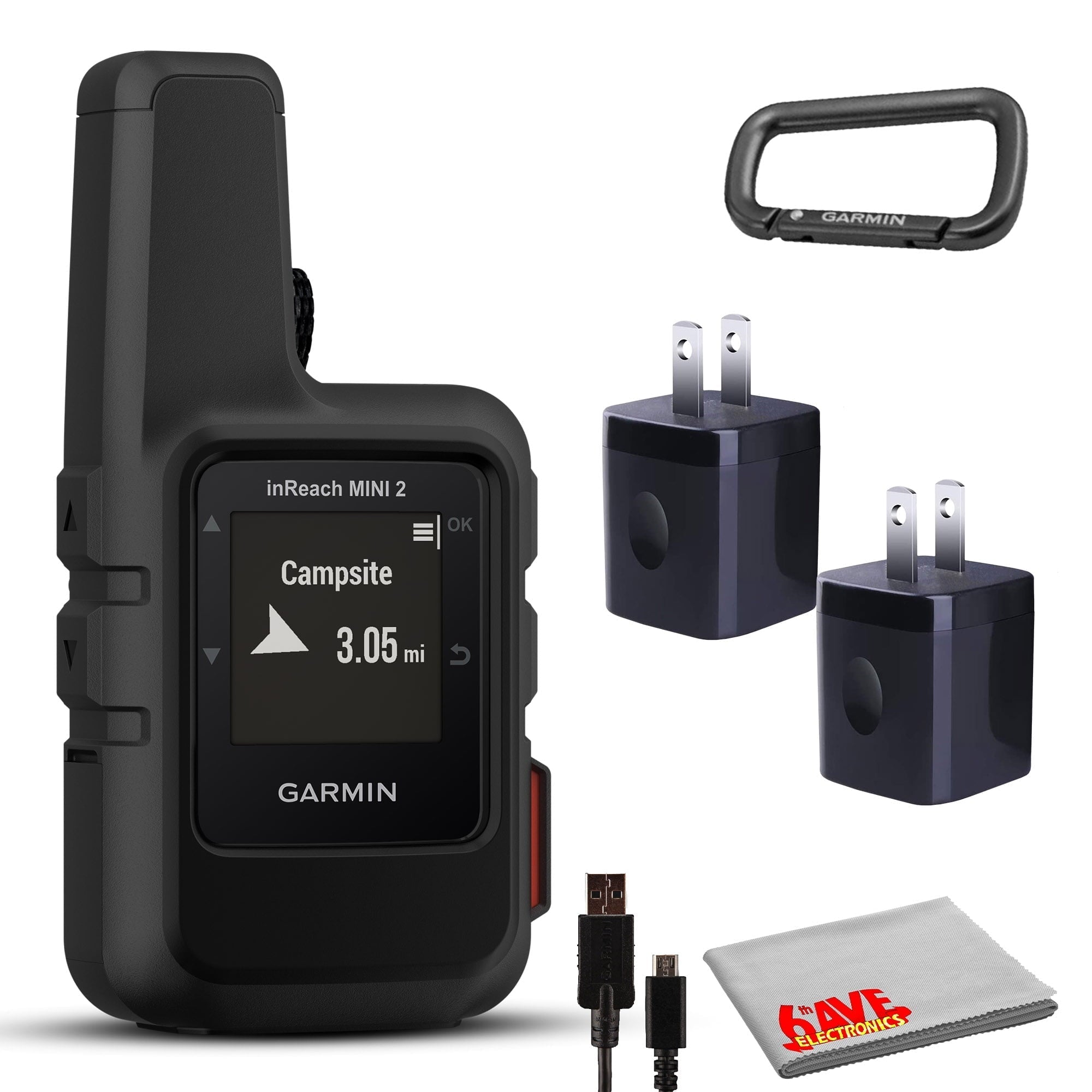 Garmin inReach Mini 2 Satellite Communicator (Black) with Charging Bank