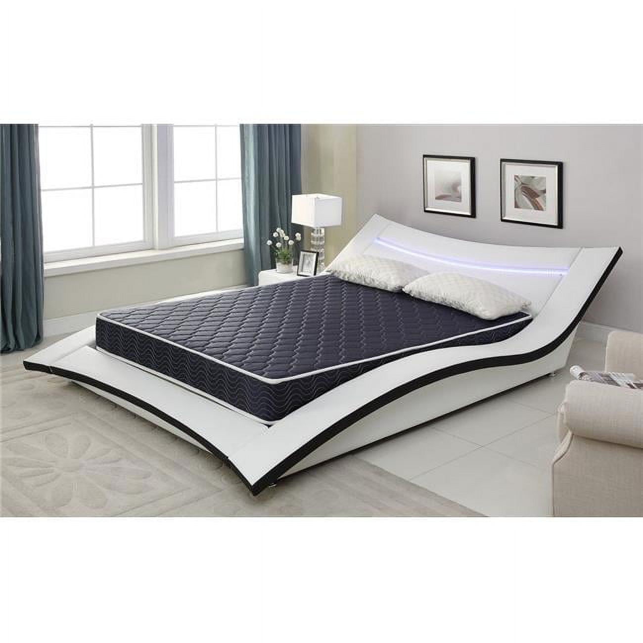 6 Navy Blue Twin Foam Mattress Covered in Recorder Stylish Waterproof Fabric