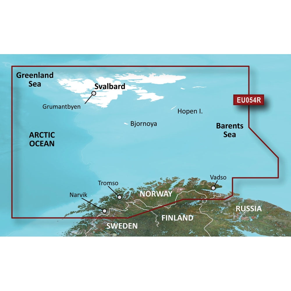 Garmin Bluechart G2 VEU054R Vestfjd Svalbard Varanger Maps 010-C0790-00
