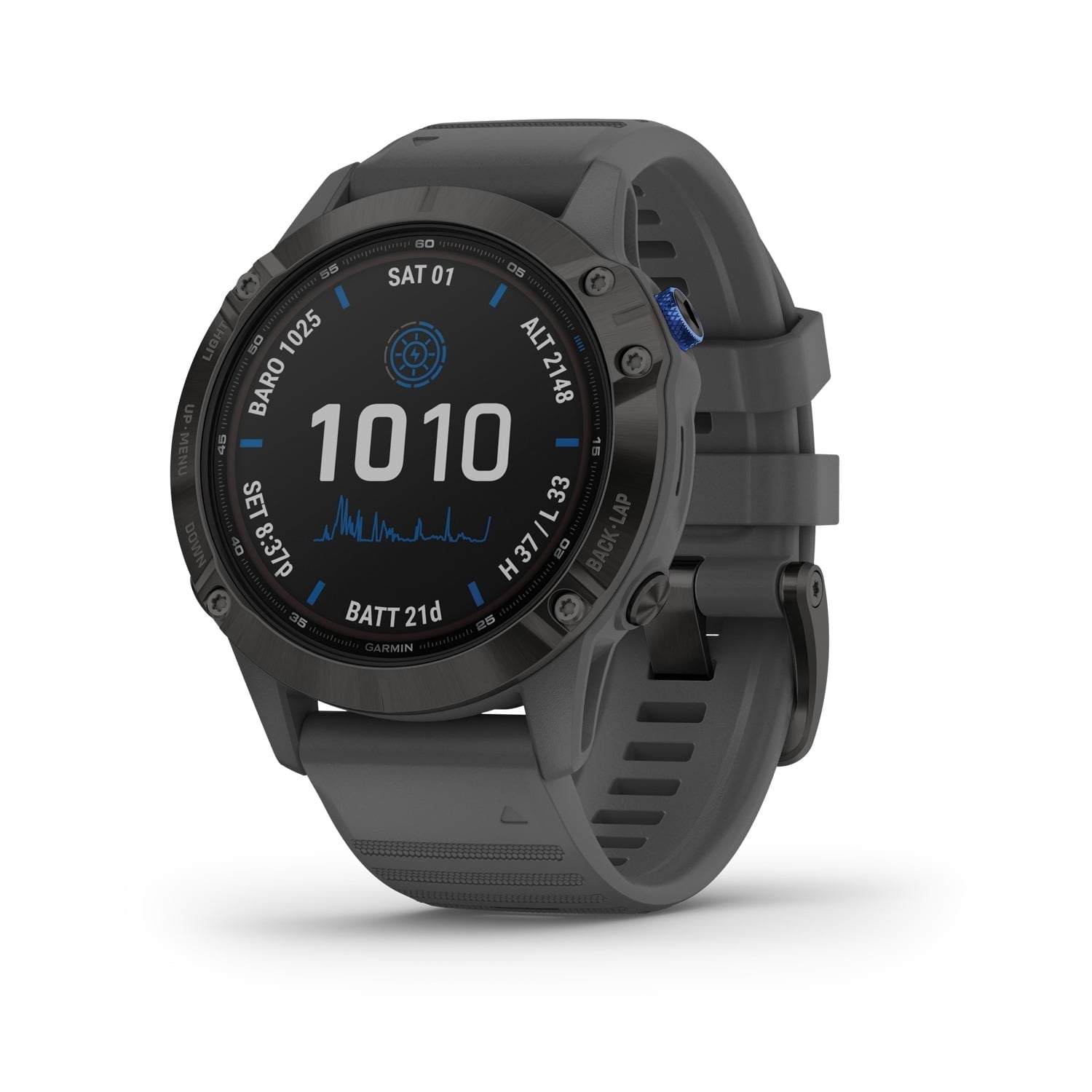 Garmin 010-02410-10 f¨¥nix 6 Pro Solar Multisport GPS Watch (47 mm Case, Black with Slate Gray Band)