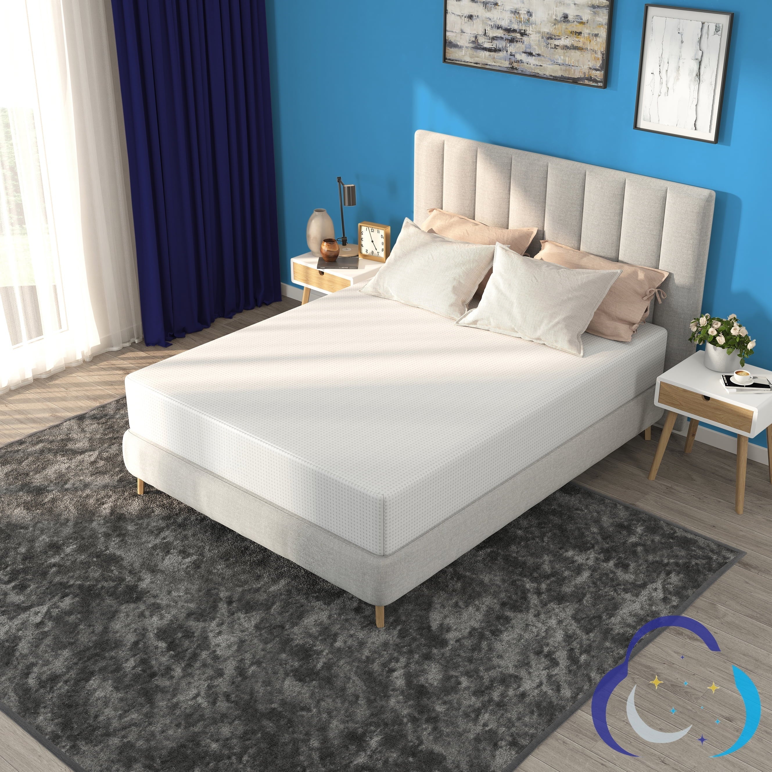 8 Inch Bamboo Charcoal Queen Size Medium Firm Memory Foam Mattress, Bed in Recorder Box, Full Size