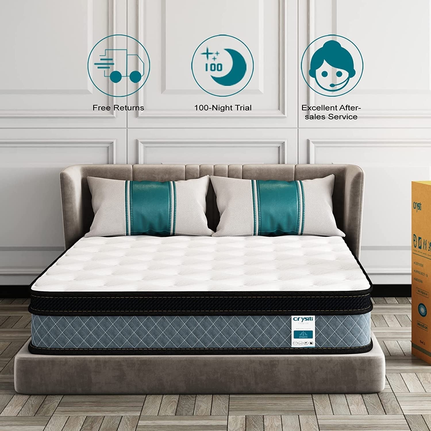 8 Twin Size Memory Foam Hybrid Mattress Crystli Pocket Innerspring Mattresses in Recorder Box