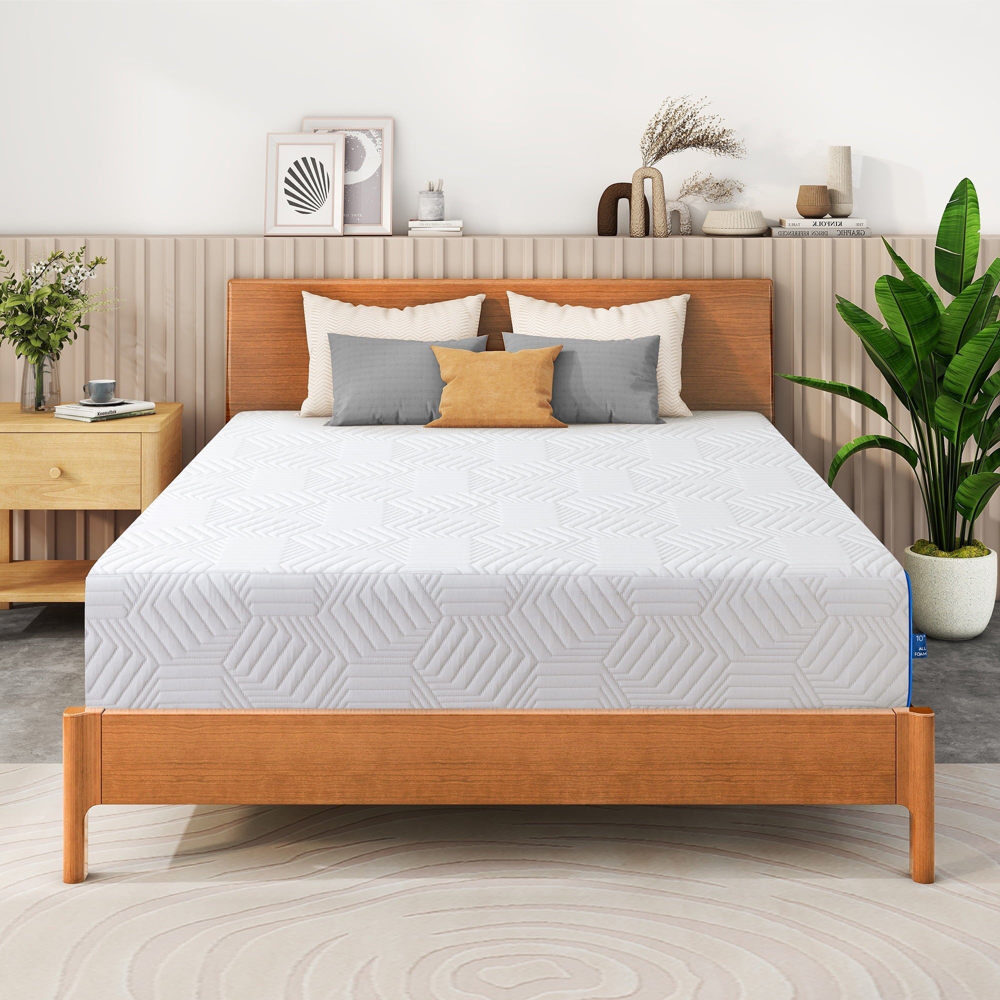 8 inch Twin Size Green Tea Memory Foam Mattress , Cooling Gel Memory Foam Mattress in Recorder Box, Medium Firmness,Made in USA
