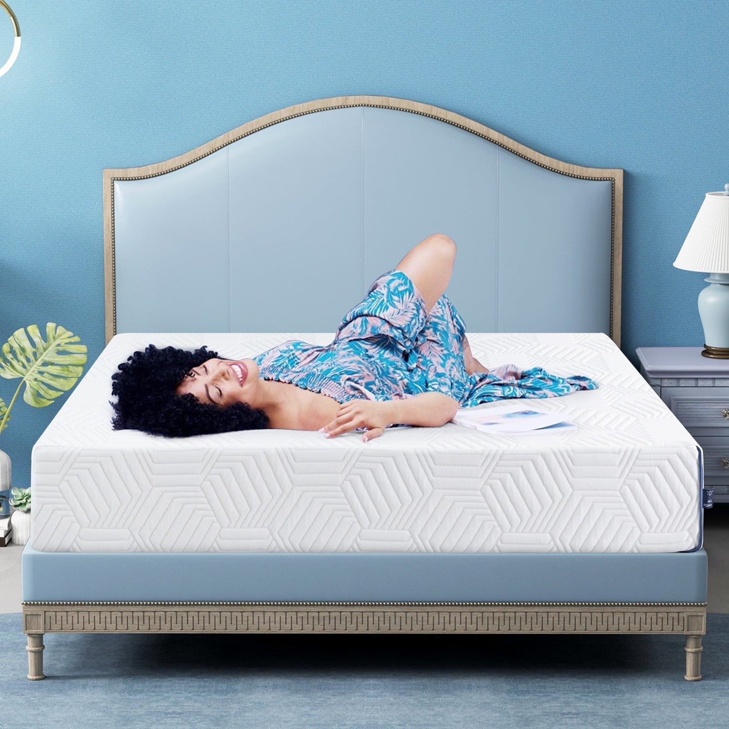8 inches King Size Memory Foam Mattress, Bed in Camcorder Box Medium Firm, Made in USA