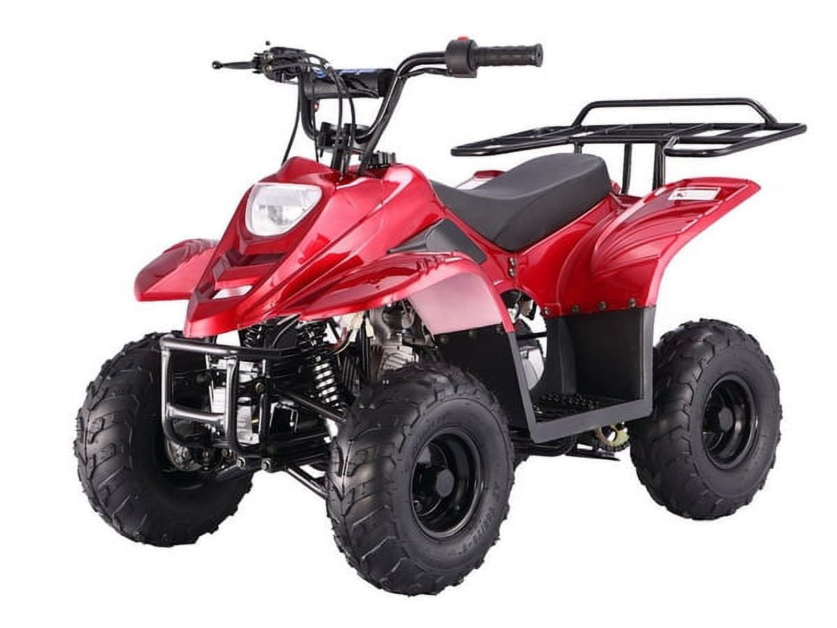 2021 TaoTao Boulder Spider Red color 110B1 110cc ATV Quad GAS 4 Wheeler is Fully Automatic for kids, Unisex children comes with Kill switch, Speed governor , Remote Control and FREE Behind metal rack