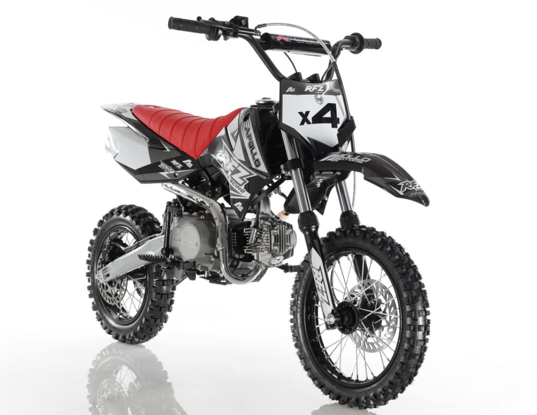 RED color 2021 Apollo DB-X4 110 Semi Automatic Dirt Bike 4-Stroke Pitbike with Kick Start RFZ APOLLO Series Brand New DB-X4 110cc Semi Automatic