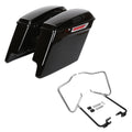 KOJEM 5 Extended Stretched Hard Saddle Bags Fit For 2014-2021 Harley Touring Electra Glide Road King Street W/Latch