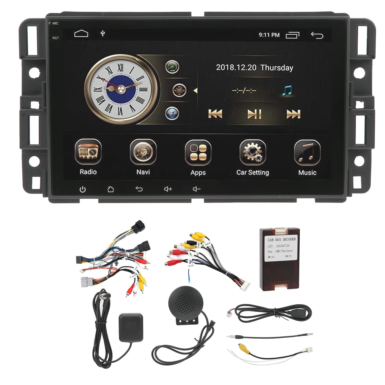 8in WiFi GPS Navigation System Multimedia Player for Android 9.1 Systerm Fit for GMC Acadia/Savana/Sierra/Yukon