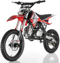 Apollo DB X18 125CC Racing Vitacchi Gas Dirtbike Manual with Kick Start Pitbike dirt bike for Youth & Adults - Color Sporty Red