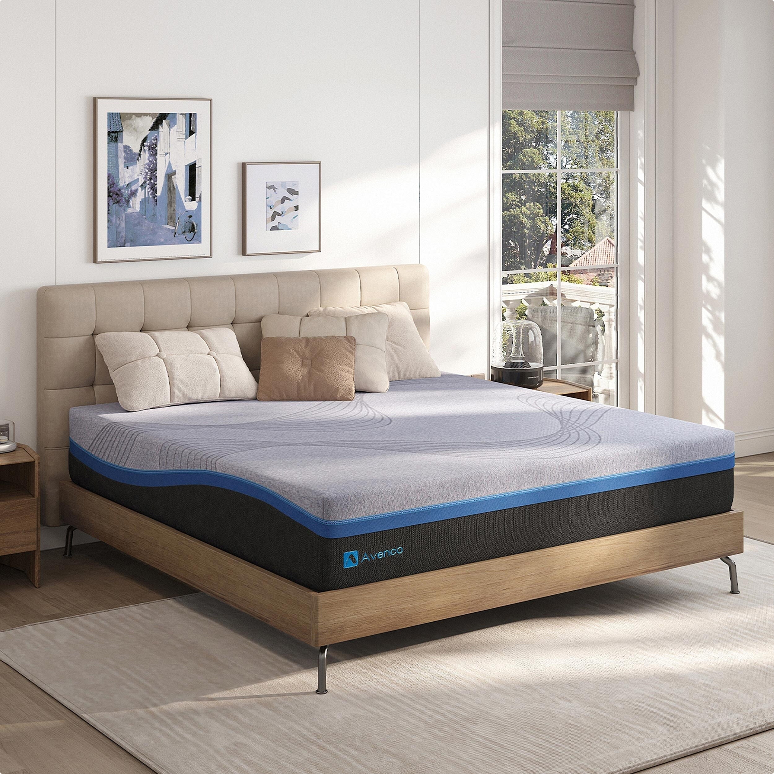 Avenco 10 Inch Gel Memory Foam Mattress in Lens Box with Detachable Cover Queen