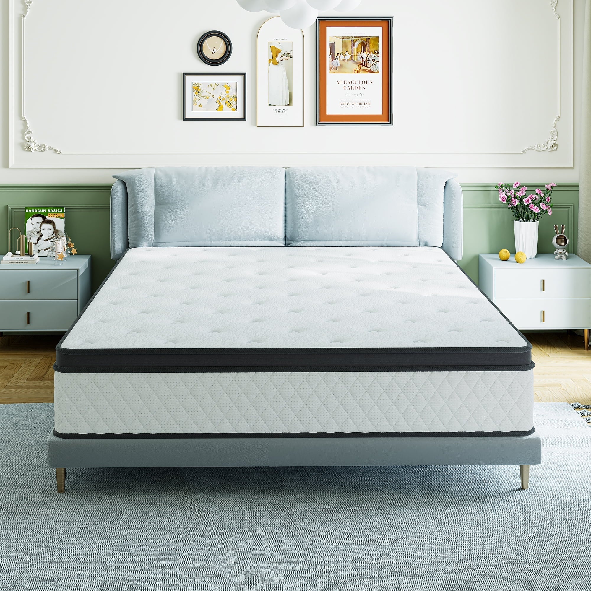 Babo Care Queen Mattress,12 Inch Medium Hybrid Mattress,Cooling Gel Memory Foam with Individually Pocket Springs,Mattress in box,CertiPUR-US