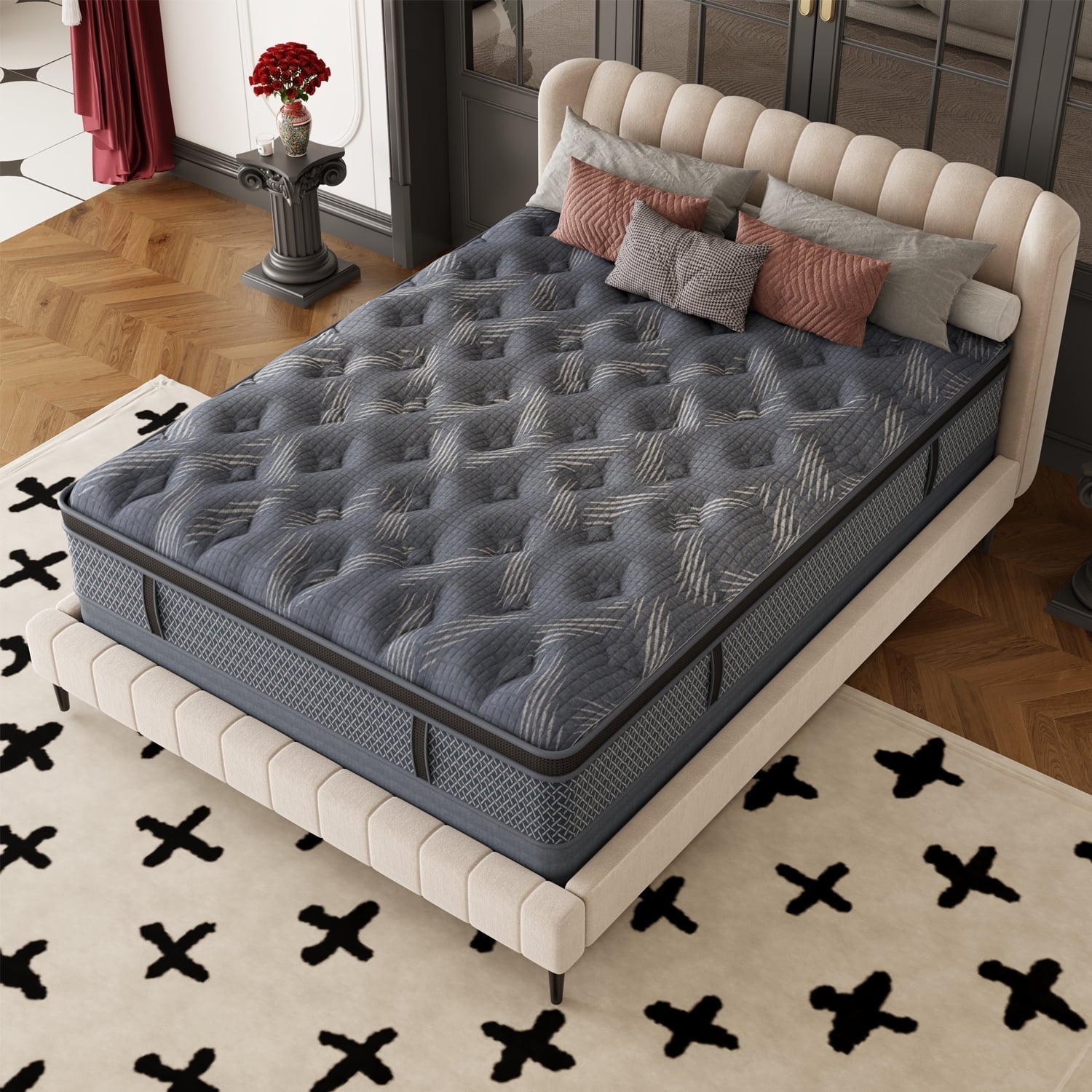 Behost 10 CertiPUR-US Certified Memory Foam Pocket Spring Mattress,Hybrid Innerspring Mattress,Twin Mattress in Lens Box