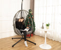 Bifanuo Swing chair clearance indoor Home Outdoor Egg Swing Chair, Patio Hanging Wicker basket stand with Soft Cushion UV Resistant 350LBS Capacity for Patio Backyard