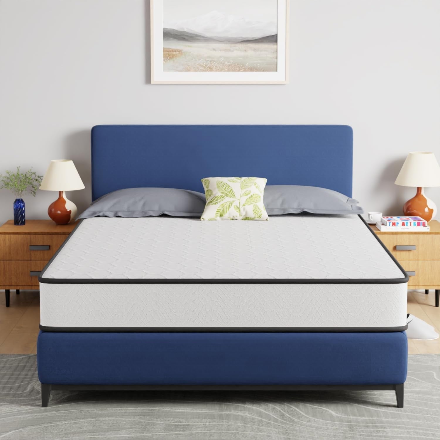 CL.HPAHKL Full Size Mattress, 8 inch Innerspring Mattress in Recorder Box Full, Medium Firm Mattress Full, Bed in Recorder Box, CertiPUR-US