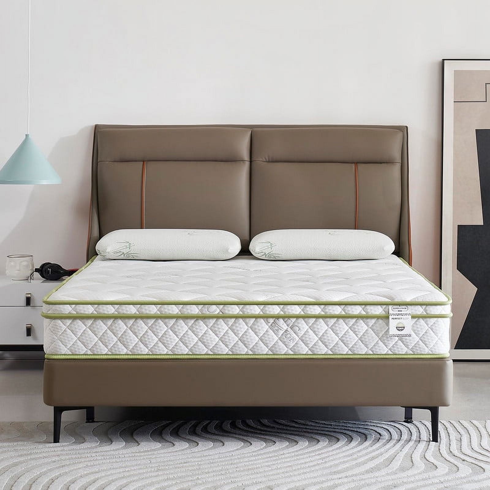 California King size Mattress - 8 Inch Comfort Foam & Spring Hybrid Mattress - Euro Top - Medium Firm - Oliver & Smith