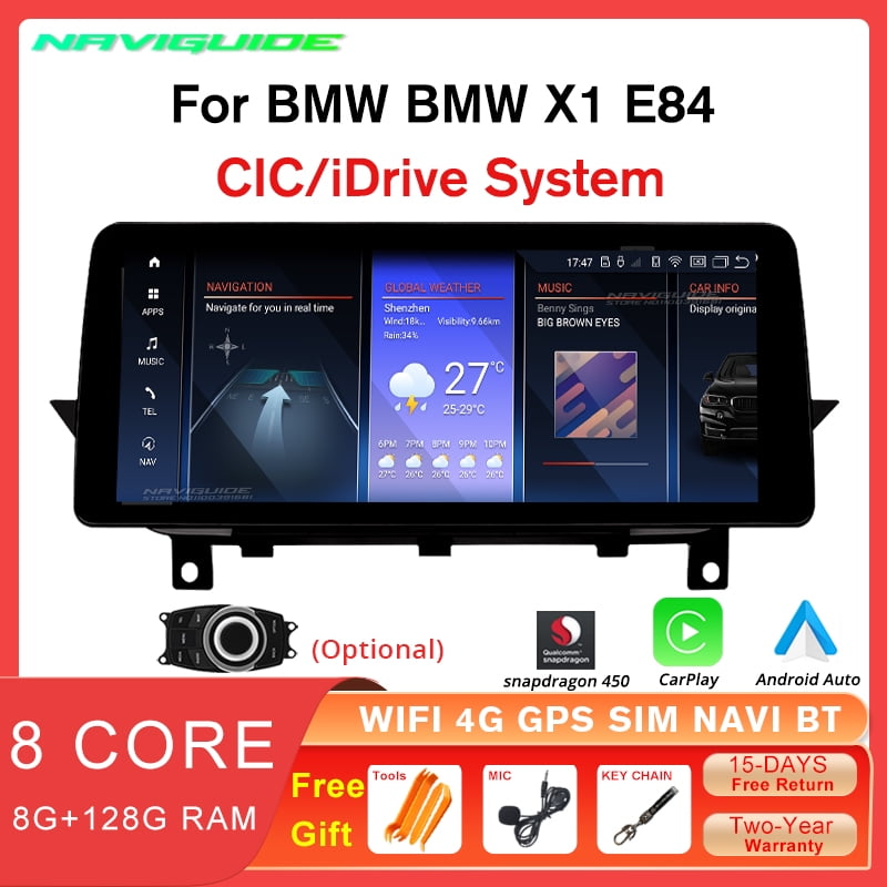 Automobile Stereo Screen 10.25 inch Touch Screen Automobile Stereo for BMW X1 E84 CIC iDrive System 2010-2015 Carplay Android Auto Radio GPS Navigation for Car, Portable Vehicle Stereo Screen