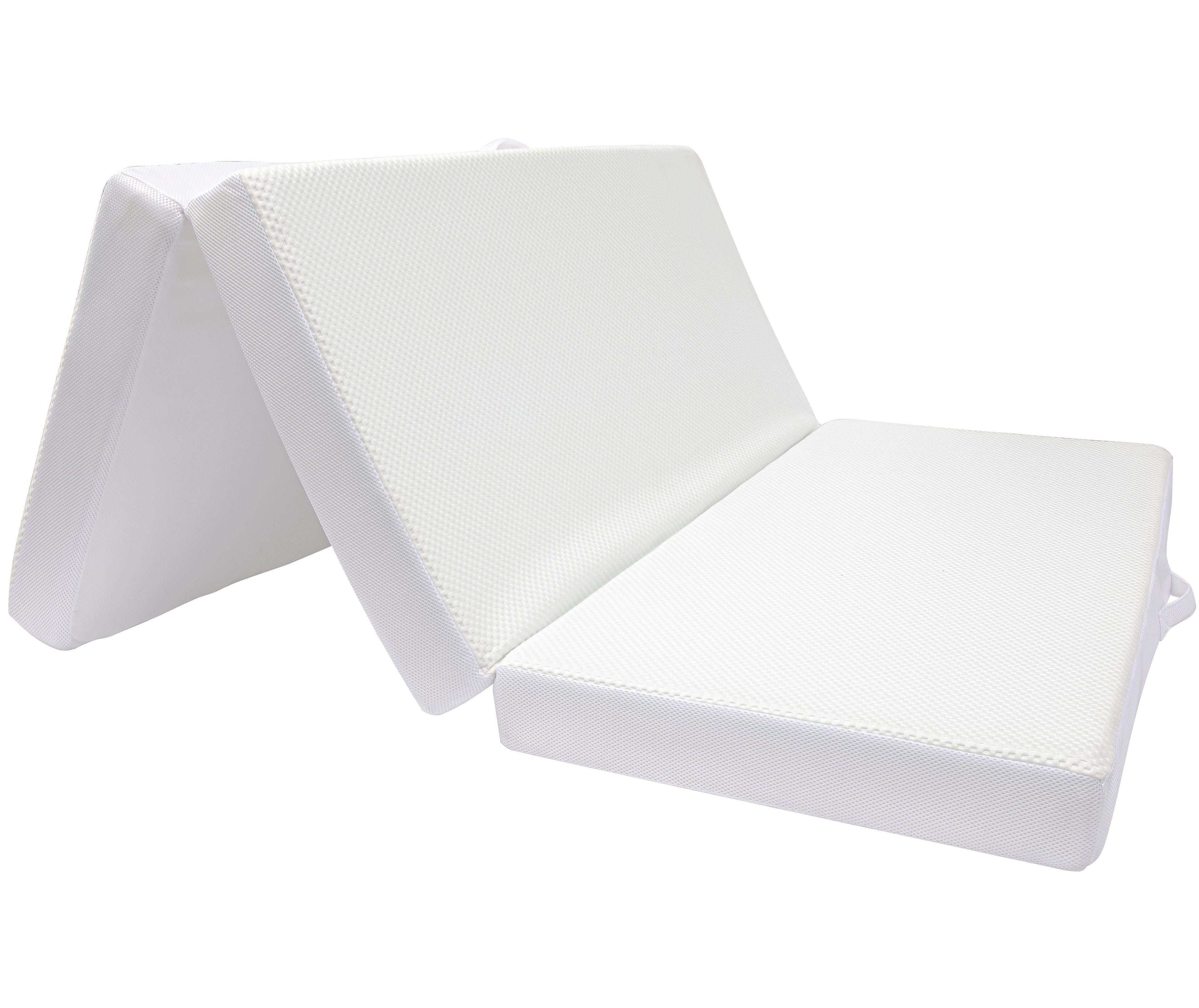 Cheer Collection Tri-fold 4 Folding Mattress with 1 Gel Infused Memory Foam - 78 x 58 (Queen)