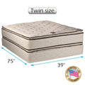 Coil Comfort Double-Sided PillowTop Mattress set with Mattress Protector Included - Innerspring coil, Fully Assembled, Orthopedic, Longlasting by Dream Solutions USA (Twin 39 x75 x11 )