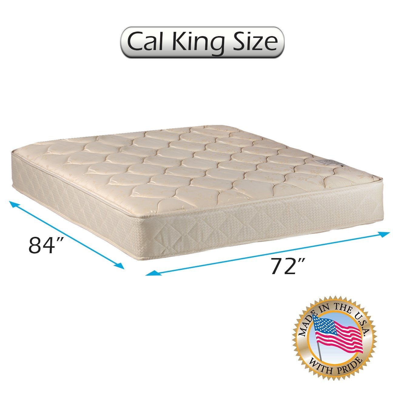 Comfort Classic 2-Sided Gentle Firm California King Mattress Only with Mattress Cover Protector Included - Fully Assembled, Orthopedic, Premium Density Foam, Long Lasting by Dream Solutions USA