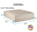 Comfort Pedic Firm (Eurotop) PillowTop Full Size Mattress & Low 5 Height Box Spring with Mattress Cover Protector Included - Fully Assembled, Plush Knit Cover, Orthopedic by Dream Solutions USA