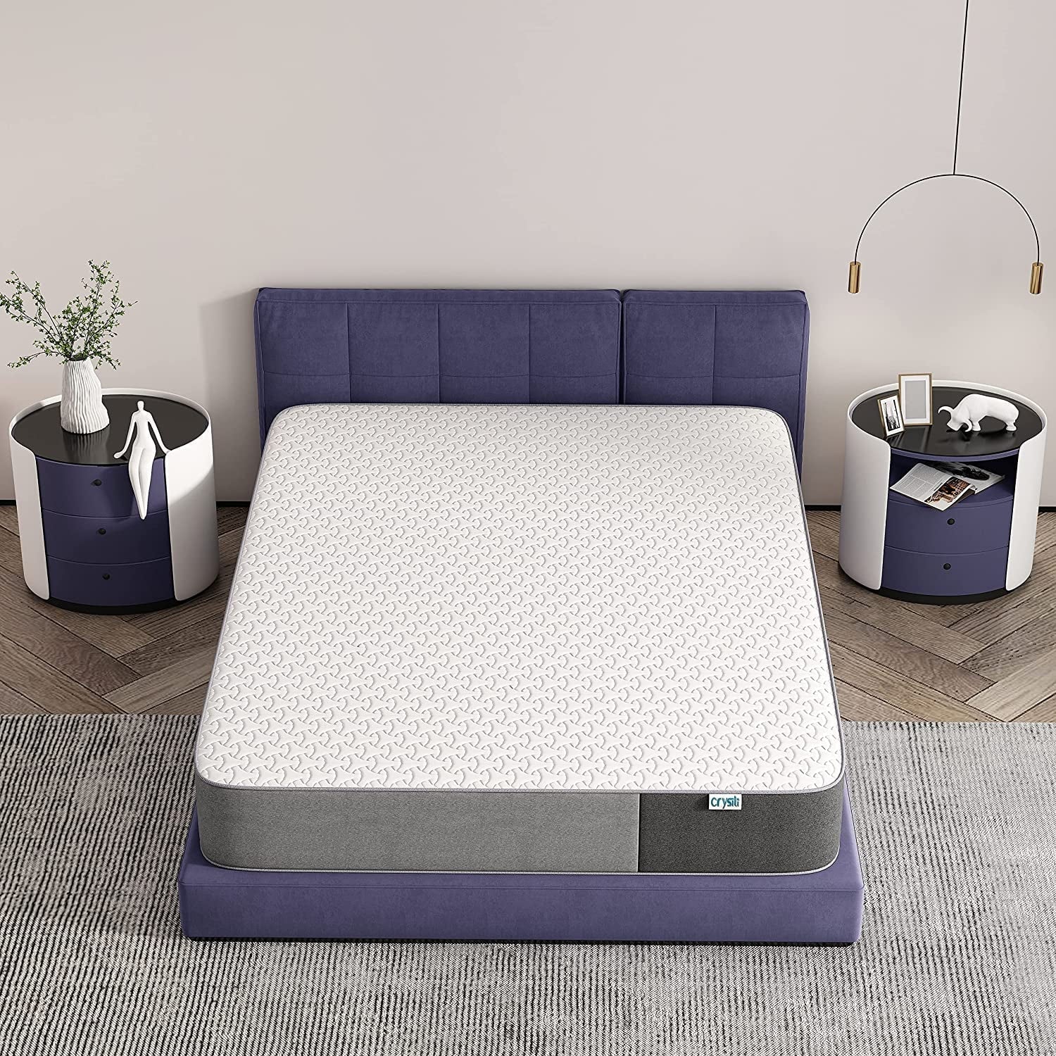 Crystli 10 Inch Gel-Infused Memory Foam Mattress Plush Pillow Top Twin Size Mattress in Lens Box,CertiPUR-US Certified