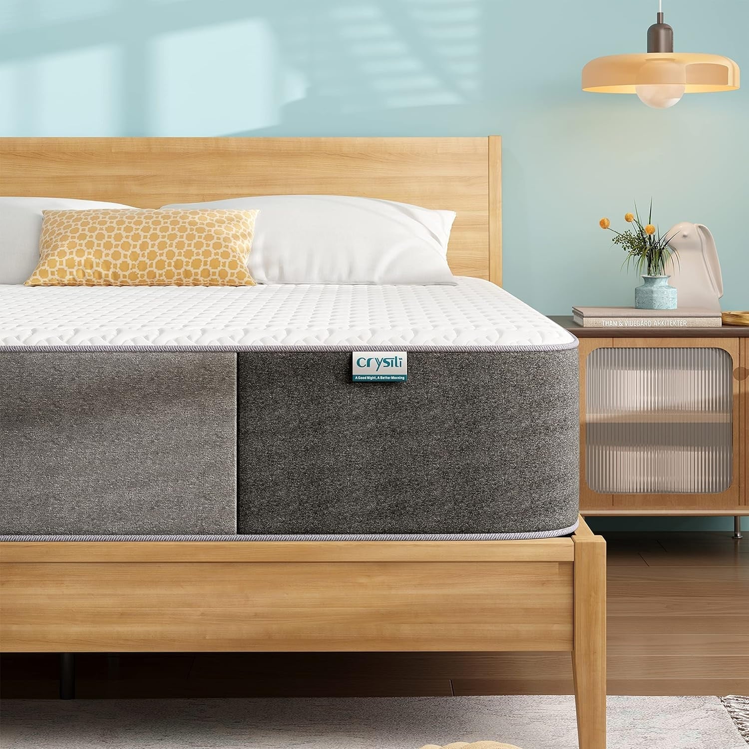 Crystli 12 Inch Gel-Infused Memory Foam Mattress Plush Pillow Top Full Size Mattress in Lens Box,CertiPUR-US Certified