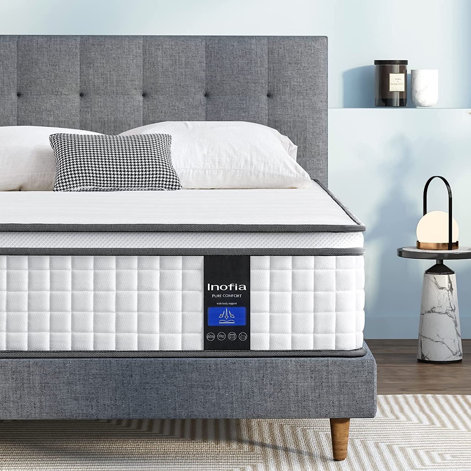 DALEI Twin XL Mattress, 10 Inch XLong Twin Hybrid Mattress, Cool Memory Foam with Motion Isolating Individually Wrapped Coils, Supportive & Pressure Relief, Breathable & Comfortable