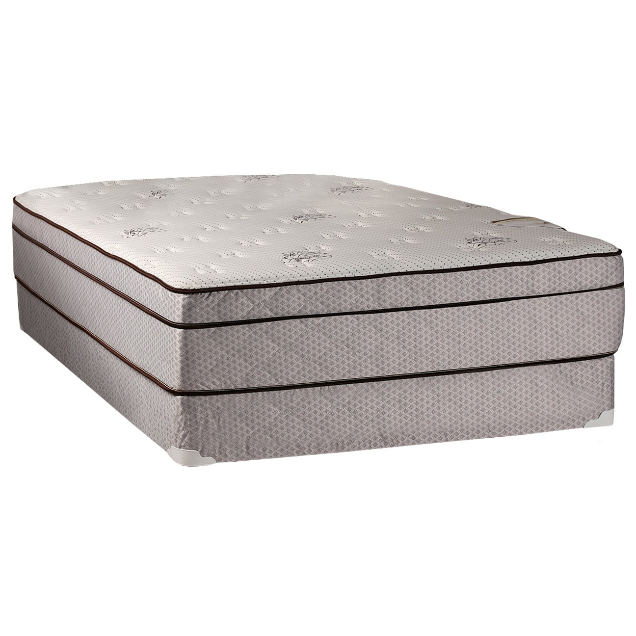 DS USA Fifth Ave Plush Foam Encased Eurotop (PillowTop) Full Size Mattress and Box Spring Set with Mattress Cover Protector - Fully Assembled, Orthopedic, Spine Support, Longlasting Comfort