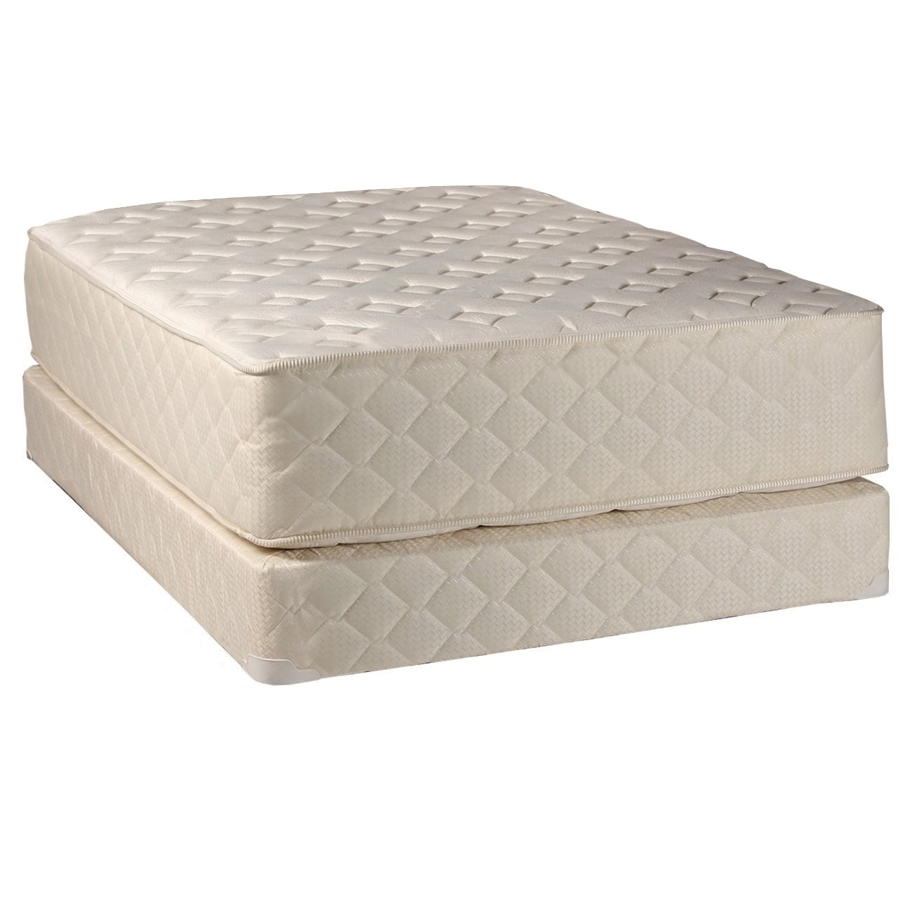 DS USA Highlight Luxury Firm Mattress & Low 5 Height Box Spring Set with Bed Frame Included - Spine Support, Innerspring Coils, Longlasting Comfort (Twin 39 x75 x14 )
