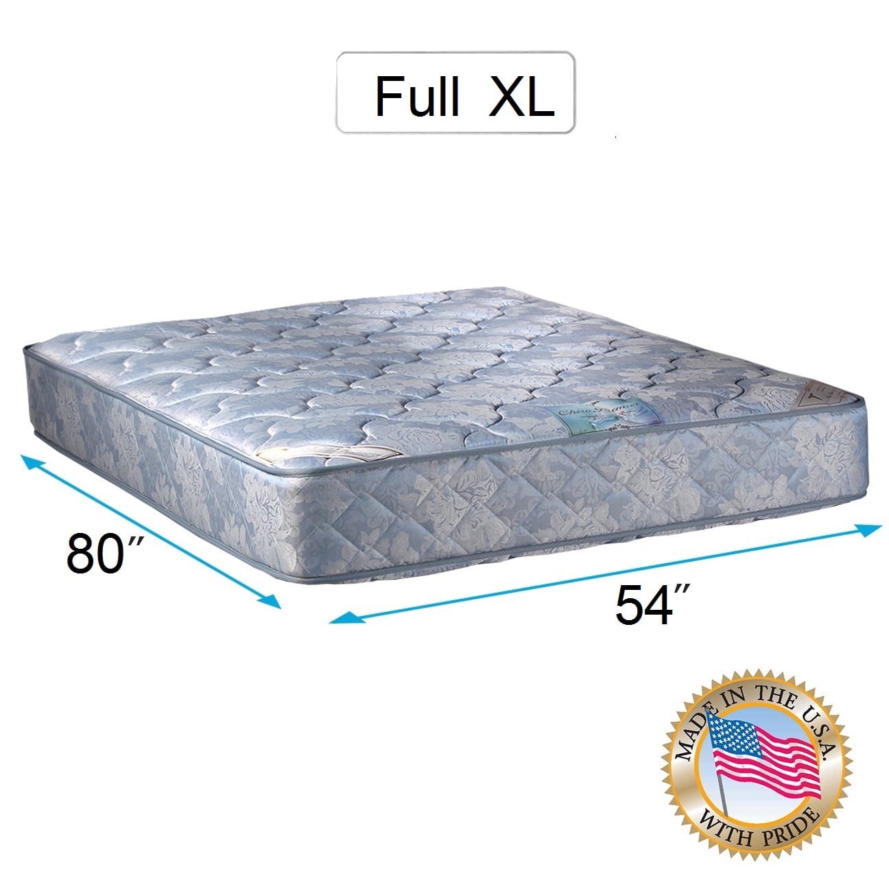Dream Sleep Chiro Premier Gentle Firm Orthopedic Full XL Mattress Only (Blue) - Good for your back, Quilted Fabric, Long Lasting and 2 Sided by Dream Solutions USA