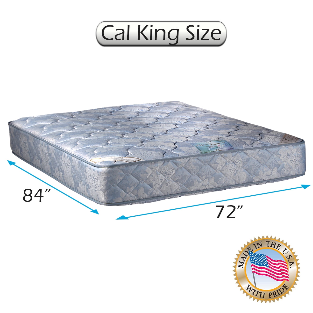 Dream Sleep Chiro Premier Orthopedic (Blue) Cali King Mattress Only - Fully Assembled, Good for your back, Superior Quality, Longlasting and 2 Sided by Dream Solutions USA