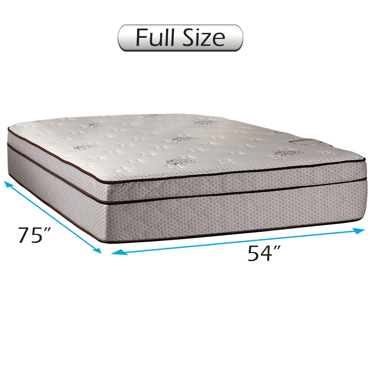 Dream Sleep Fifth Ave Plush Extra Soft Pillowtop Full Mattress Only with Mattress Cover Protector Included - Sleep System Support, Orthopedic, Plush Knit Cover, Longlasting by Dream Solutions USA