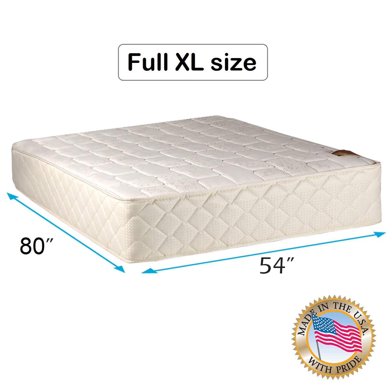 Dream Sleep Grandeur Deluxe Full XL Size (54 x80 x12 ) Mattress Only - Fully Assembled, Good for your back, Superior Quality, Luxury Height, Longlasting Comfort and 2 Sided